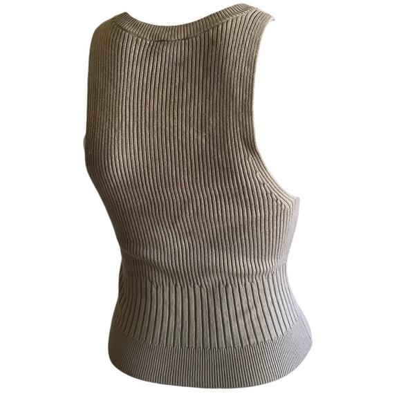 Abercrombie & Fitch AF Tauple Ribbed High Neck Sleeveless Sweater S - Picture 3 of 5
